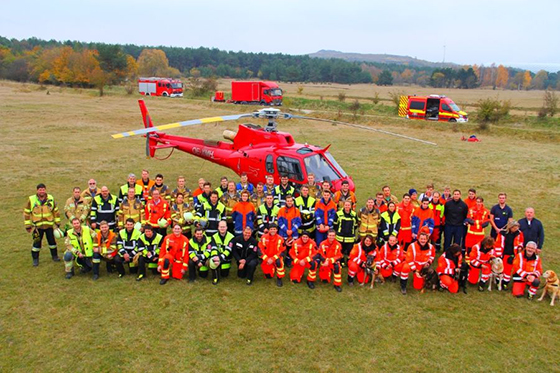 Großübung: Waldbrandbekämpfung mit Hubschrauber